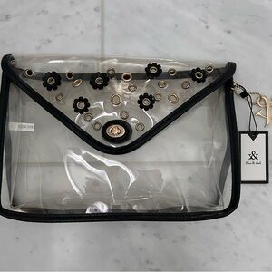 Clear Floral Embellished Clutch